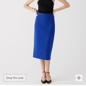 No. 3 Pencil skirt in bi-stretch cotton blend j crew 00P never worn blue HELLY R